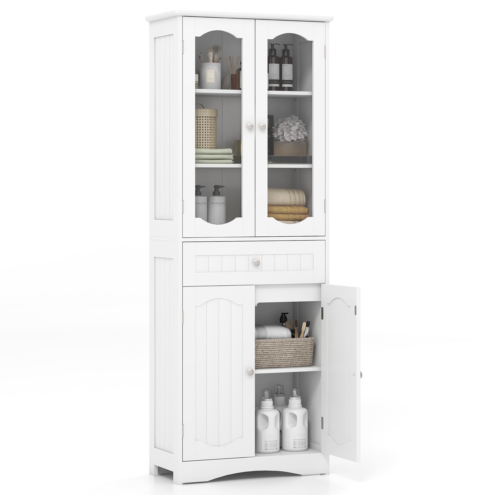 Tangkula 63" Tall Bathroom Storage Cabinet